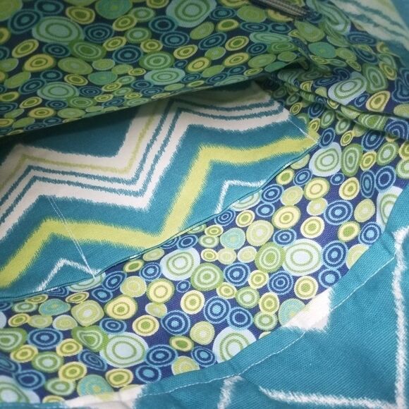 Lightweight Canvas Chevron Bag with Fabric Rose - Picture 13 of 16